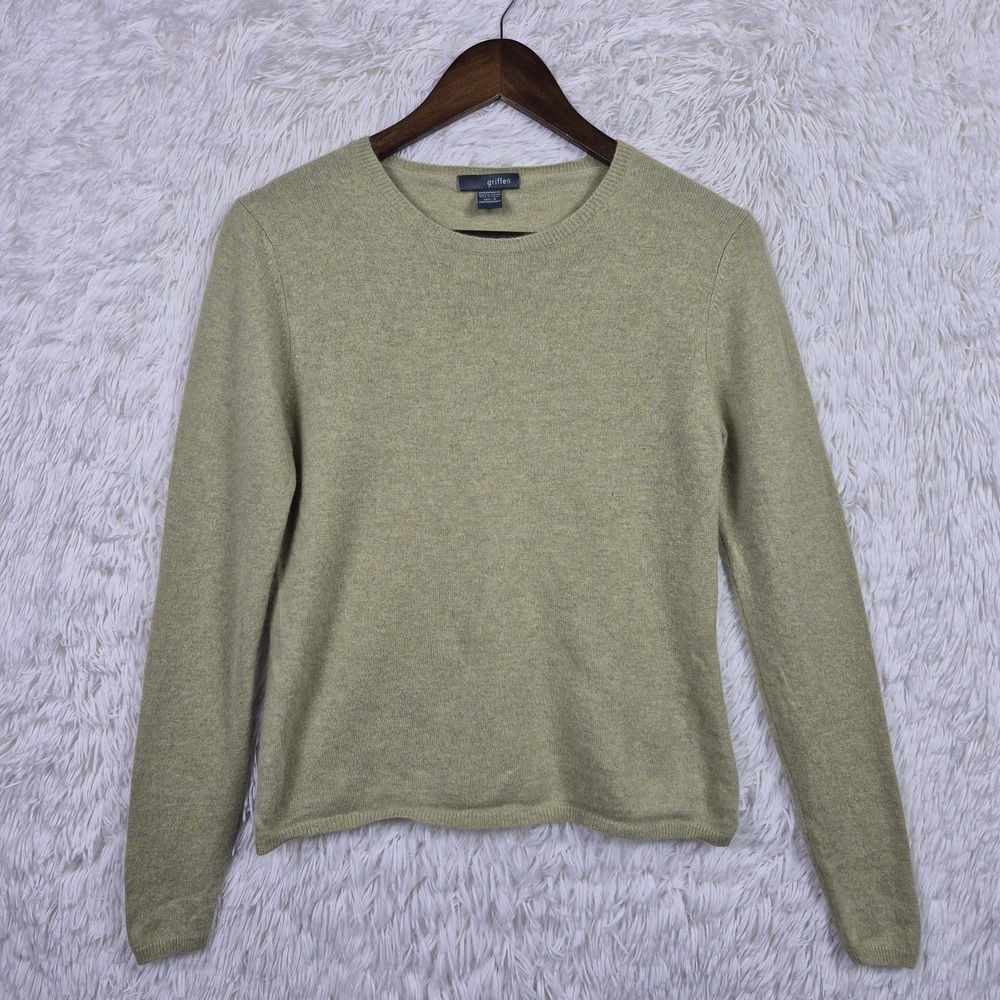 Griffen Cashmere Sweater Pistachio Green Womens Small Quiet Luxury Spring